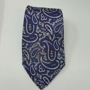 Egon Von Furstenberg Blue/Grey Paisley‎ 100% Silk Tie